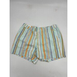 Serra Shorts Womens Size XL Striped Pull On Elastic Waist Casual Summer Linen